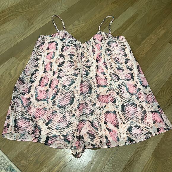 Show Me Your MuMu Pants - NWT Show Me Your MuMu Python Print Romper in Size XL
